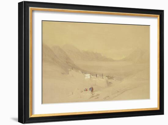 The Convent of St. Catherine, Mount Sinai, Looking Towards the Plain of the Encampment, 1839-David Roberts-Framed Giclee Print