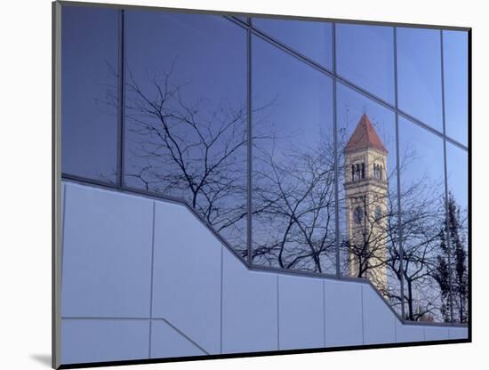 The Convention Center and Reflection of the Clock Tower, Spokane, Washington, USA-Jamie & Judy Wild-Mounted Photographic Print