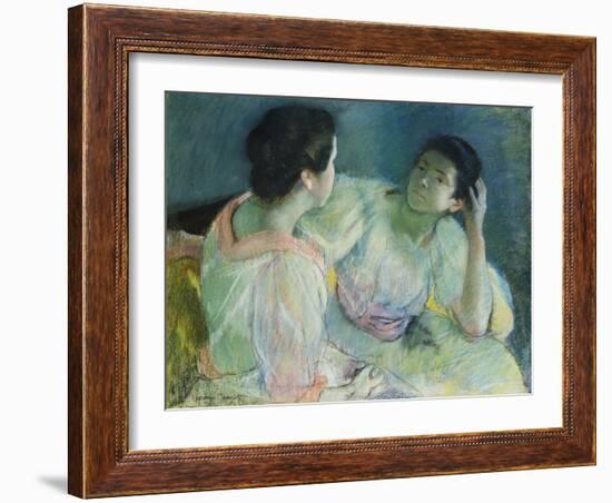 The Conversation, 1860-Mary Cassatt-Framed Giclee Print