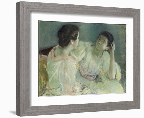 The Conversation, C.1896-Mary Cassatt-Framed Giclee Print