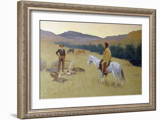 The Conversation, or Dubious Company-Frederic Sackrider Remington-Framed Art Print