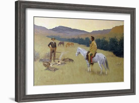 The Conversation, or Dubious Company-Frederic Sackrider Remington-Framed Art Print