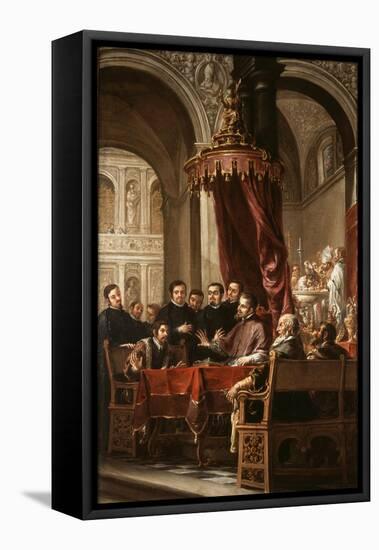 The Conversion and Baptism of St. Augustine by St. Ambrose, 1673-Juan de Valdes Leal-Framed Premier Image Canvas