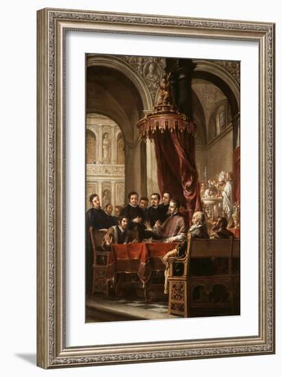 The Conversion and Baptism of St. Augustine by St. Ambrose, 1673-Juan de Valdes Leal-Framed Giclee Print