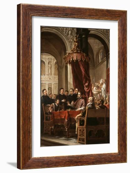 The Conversion and Baptism of St. Augustine by St. Ambrose, 1673-Juan de Valdes Leal-Framed Giclee Print