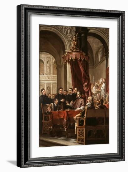 The Conversion and Baptism of St. Augustine by St. Ambrose, 1673-Juan de Valdes Leal-Framed Giclee Print