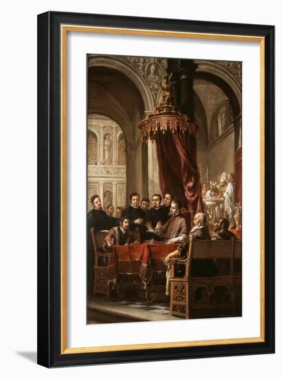 The Conversion and Baptism of St. Augustine by St. Ambrose, 1673-Juan de Valdes Leal-Framed Giclee Print