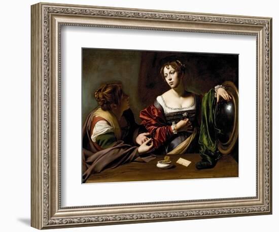 The Conversion of the Magdalene, C.1598 (Oil and Tempera on Canvas)-Caravaggio-Framed Giclee Print