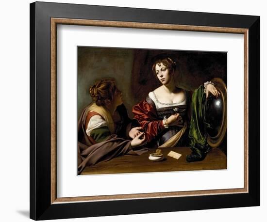 The Conversion of the Magdalene, C.1598 (Oil and Tempera on Canvas)-Caravaggio-Framed Giclee Print