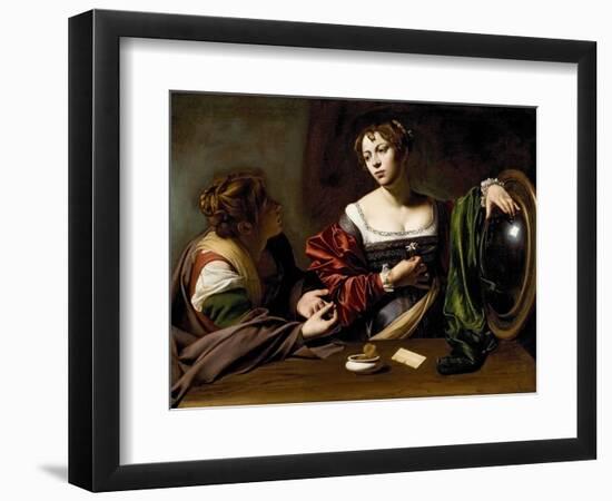 The Conversion of the Magdalene, C.1598 (Oil and Tempera on Canvas)-Caravaggio-Framed Giclee Print