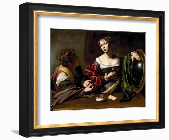 The Conversion of the Magdalene, C.1598 (Oil and Tempera on Canvas)-Caravaggio-Framed Giclee Print