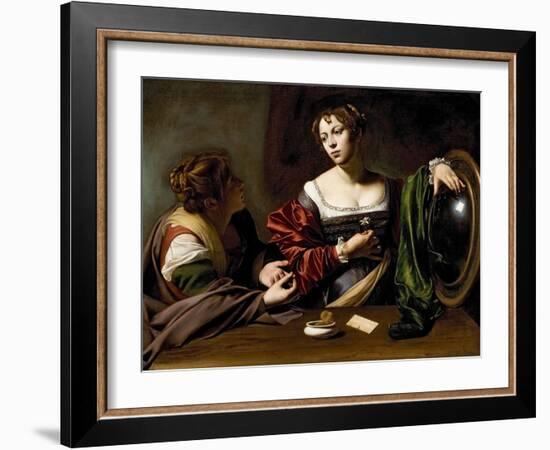 The Conversion of the Magdalene, C.1598 (Oil and Tempera on Canvas)-Caravaggio-Framed Giclee Print