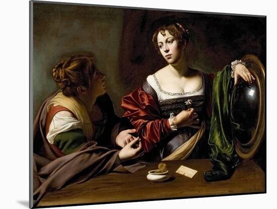 The Conversion of the Magdalene, C.1598 (Oil and Tempera on Canvas)-Caravaggio-Mounted Giclee Print