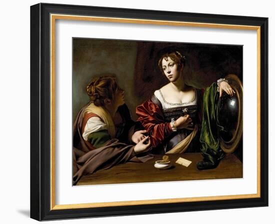 The Conversion of the Magdalene, C.1598 (Oil and Tempera on Canvas)-Caravaggio-Framed Giclee Print