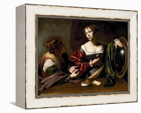 The Conversion of the Magdalene, C.1598 (Oil and Tempera on Canvas)-Caravaggio-Framed Premier Image Canvas