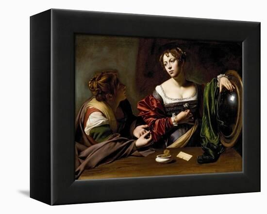 The Conversion of the Magdalene, C.1598 (Oil and Tempera on Canvas)-Caravaggio-Framed Premier Image Canvas