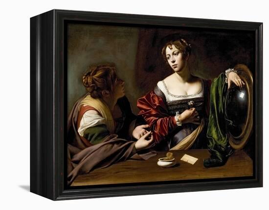 The Conversion of the Magdalene, C.1598 (Oil and Tempera on Canvas)-Caravaggio-Framed Premier Image Canvas