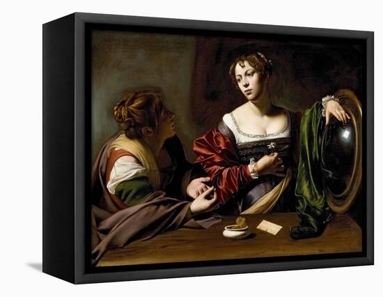 The Conversion of the Magdalene, C.1598 (Oil and Tempera on Canvas)-Caravaggio-Framed Premier Image Canvas