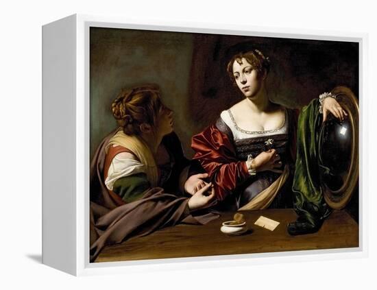 The Conversion of the Magdalene, C.1598 (Oil and Tempera on Canvas)-Caravaggio-Framed Premier Image Canvas