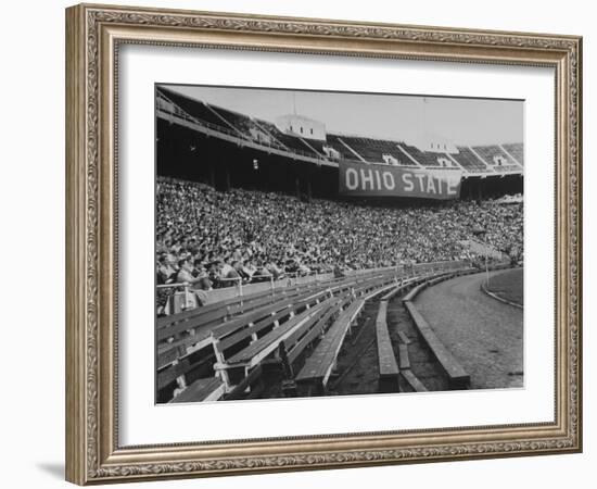 The Convocation of Students Being Held in the Football Stadium at Ohio State University-null-Framed Photographic Print