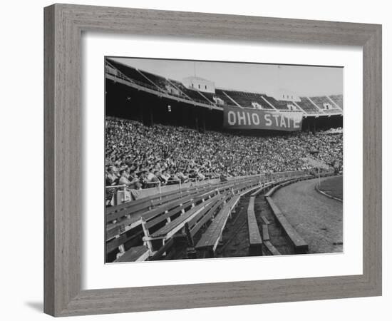 The Convocation of Students Being Held in the Football Stadium at Ohio State University-null-Framed Photographic Print