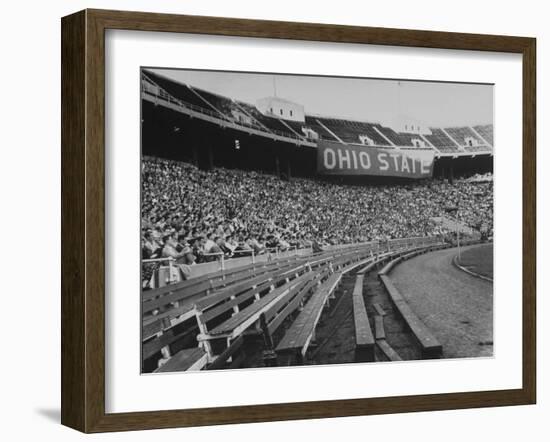 The Convocation of Students Being Held in the Football Stadium at Ohio State University-null-Framed Photographic Print