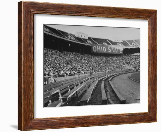 The Convocation of Students Being Held in the Football Stadium at Ohio State University-null-Framed Photographic Print