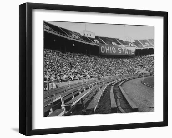 The Convocation of Students Being Held in the Football Stadium at Ohio State University-null-Framed Photographic Print