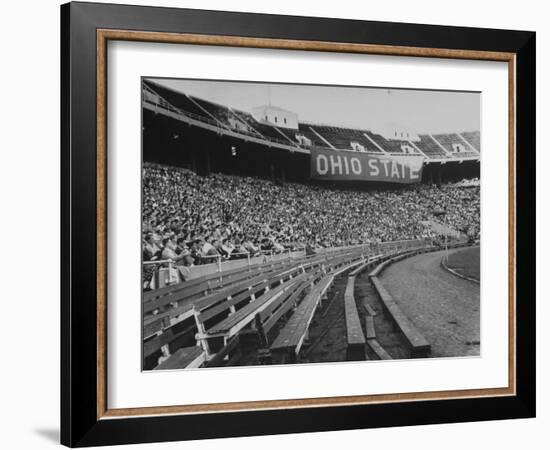 The Convocation of Students Being Held in the Football Stadium at Ohio State University-null-Framed Photographic Print