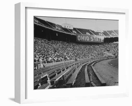 The Convocation of Students Being Held in the Football Stadium at Ohio State University-null-Framed Photographic Print