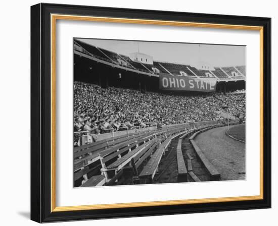 The Convocation of Students Being Held in the Football Stadium at Ohio State University-null-Framed Photographic Print