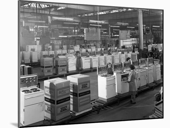 The Cooker Assembly Line at the Gec Factory, Swinton, South Yorkshire, 1963-Michael Walters-Mounted Photographic Print