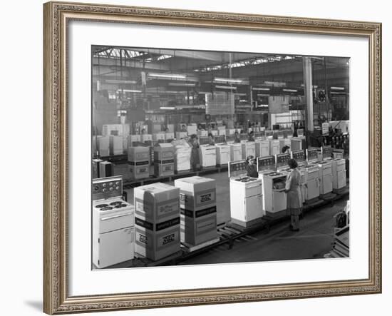 The Cooker Assembly Line at the Gec Factory, Swinton, South Yorkshire, 1963-Michael Walters-Framed Photographic Print