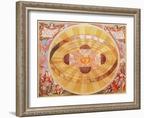 The Copernican System, 1543-Andreas Cellarius-Framed Giclee Print