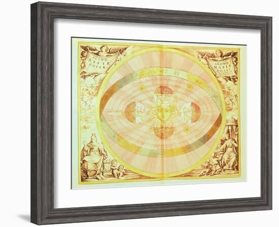 The Copernican System of the Sun, from the 'Harmonia Macrocosmica', Published in Amsterdam, 1660D-Andreas Cellarius-Framed Giclee Print