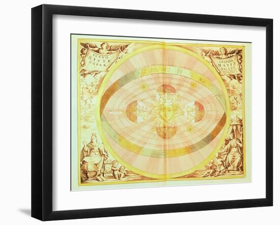 The Copernican System of the Sun, from the 'Harmonia Macrocosmica', Published in Amsterdam, 1660D-Andreas Cellarius-Framed Giclee Print