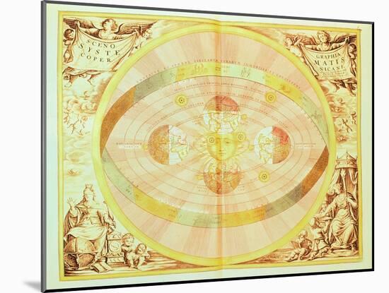 The Copernican System of the Sun, from the 'Harmonia Macrocosmica', Published in Amsterdam, 1660D-Andreas Cellarius-Mounted Giclee Print
