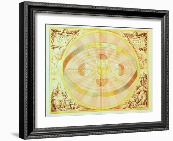 The Copernican System of the Sun, from the 'Harmonia Macrocosmica', Published in Amsterdam, 1660D-Andreas Cellarius-Framed Giclee Print