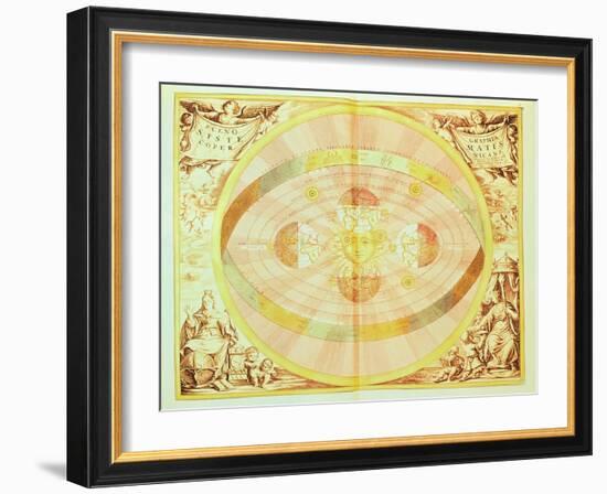 The Copernican System of the Sun, from the 'Harmonia Macrocosmica', Published in Amsterdam, 1660D-Andreas Cellarius-Framed Giclee Print