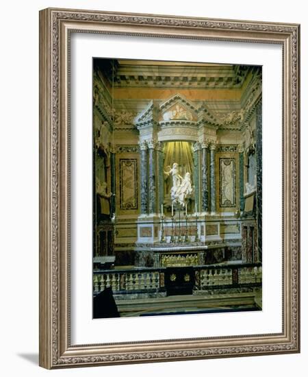 The Cornaro Chapel,Detail of the Altar with "The Ecstasy of St. Teresa"-Giovanni Lorenzo Bernini-Framed Giclee Print