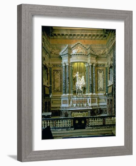 The Cornaro Chapel,Detail of the Altar with "The Ecstasy of St. Teresa"-Giovanni Lorenzo Bernini-Framed Giclee Print