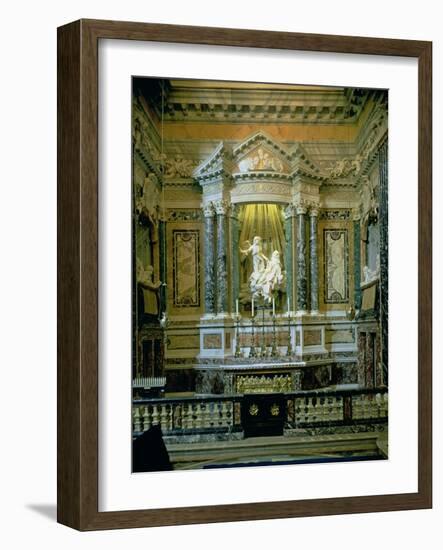 The Cornaro Chapel,Detail of the Altar with "The Ecstasy of St. Teresa"-Giovanni Lorenzo Bernini-Framed Giclee Print