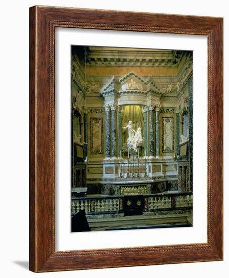 The Cornaro Chapel,Detail of the Altar with "The Ecstasy of St. Teresa"-Giovanni Lorenzo Bernini-Framed Giclee Print