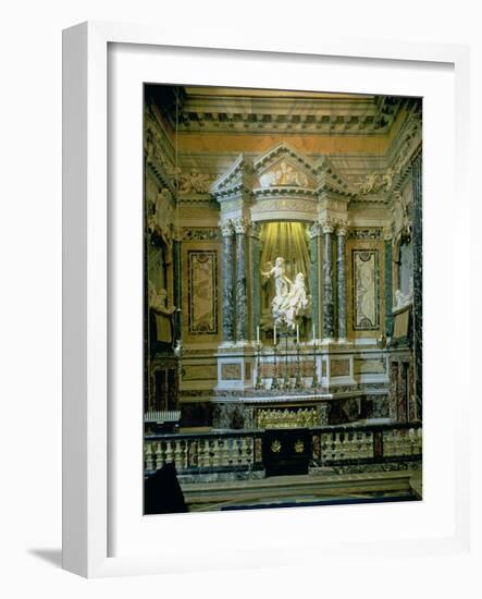 The Cornaro Chapel,Detail of the Altar with "The Ecstasy of St. Teresa"-Giovanni Lorenzo Bernini-Framed Giclee Print