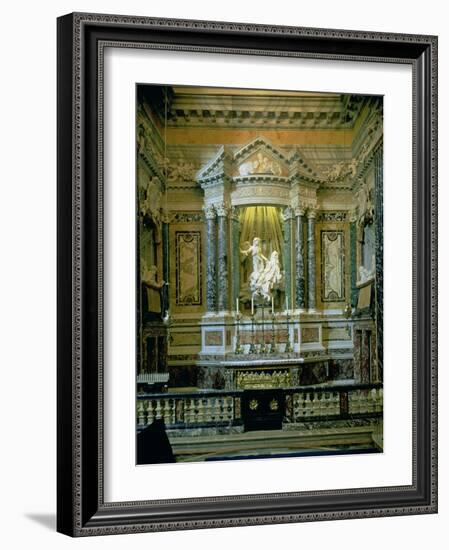 The Cornaro Chapel,Detail of the Altar with "The Ecstasy of St. Teresa"-Giovanni Lorenzo Bernini-Framed Giclee Print