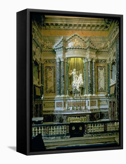 The Cornaro Chapel,Detail of the Altar with "The Ecstasy of St. Teresa"-Giovanni Lorenzo Bernini-Framed Premier Image Canvas