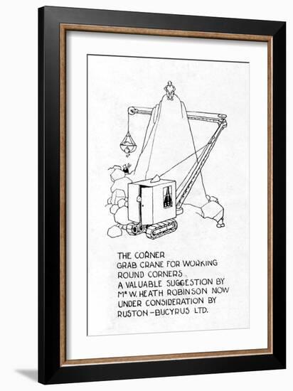 The Corner Grab Crane-William Heath Robinson-Framed Premium Giclee Print