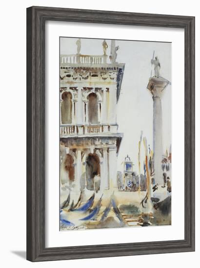 The Corner of the Libreria, with the Column of St. Theodore, Venice, 1904-John Singer Sargent-Framed Giclee Print