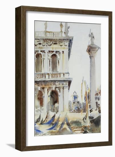 The Corner of the Libreria, with the Column of St. Theodore, Venice, 1904-John Singer Sargent-Framed Giclee Print