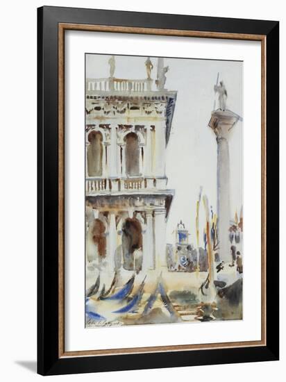 The Corner of the Libreria, with the Column of St. Theodore, Venice, 1904-John Singer Sargent-Framed Giclee Print